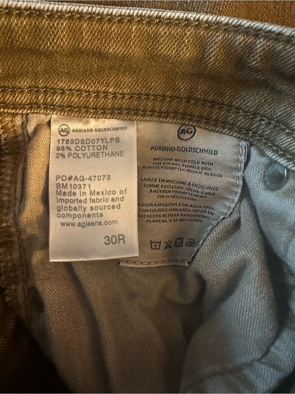 AG Women’s Skinny Jeans in Khaki Brown - Picture 4 of 5